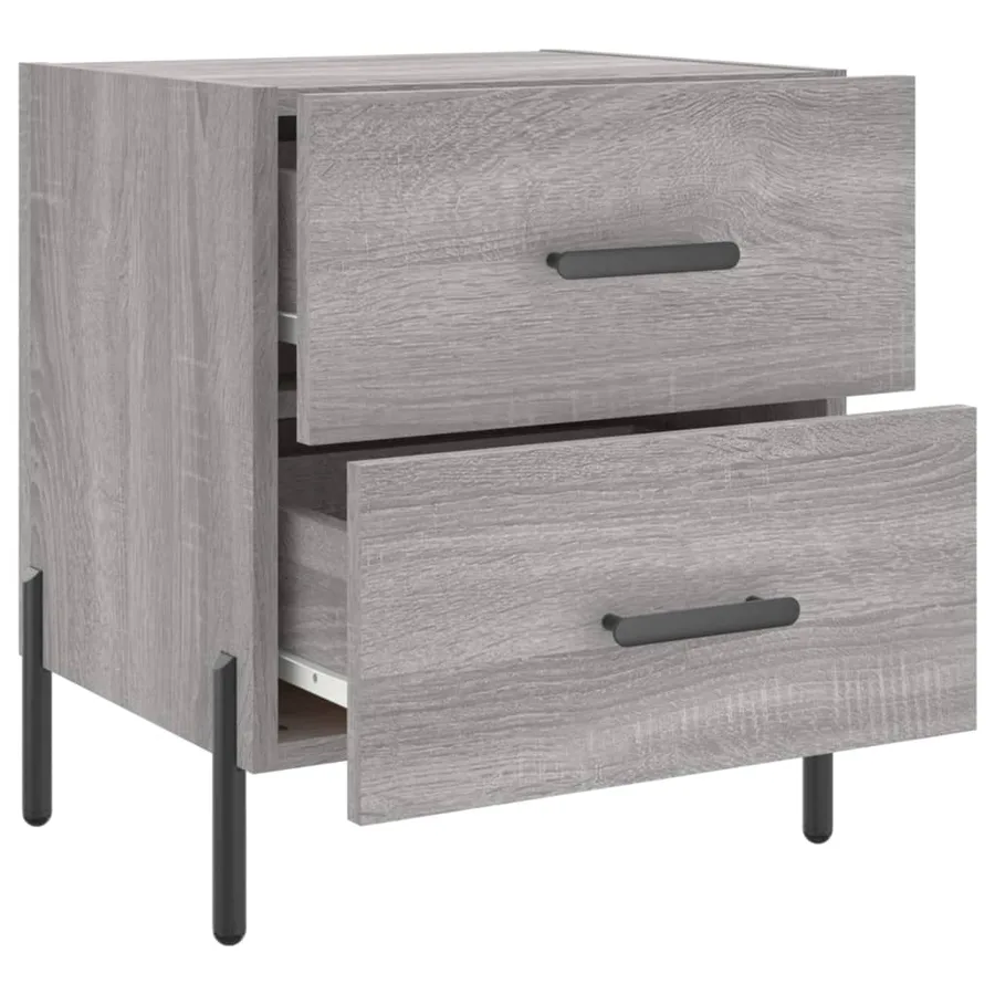 Tables de chevet 2 pcs sonoma gris 40x35x47,5 cm - 8