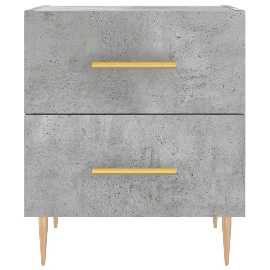 Tables de chevet 2pcs gris béton 40x35x47,5cm bois d’ingénierie - 6