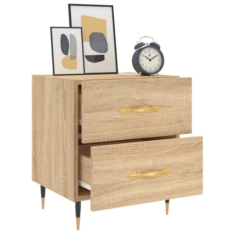 Table de chevet chêne sonoma 40x35x47,5 cm bois d’ingénierie - 4