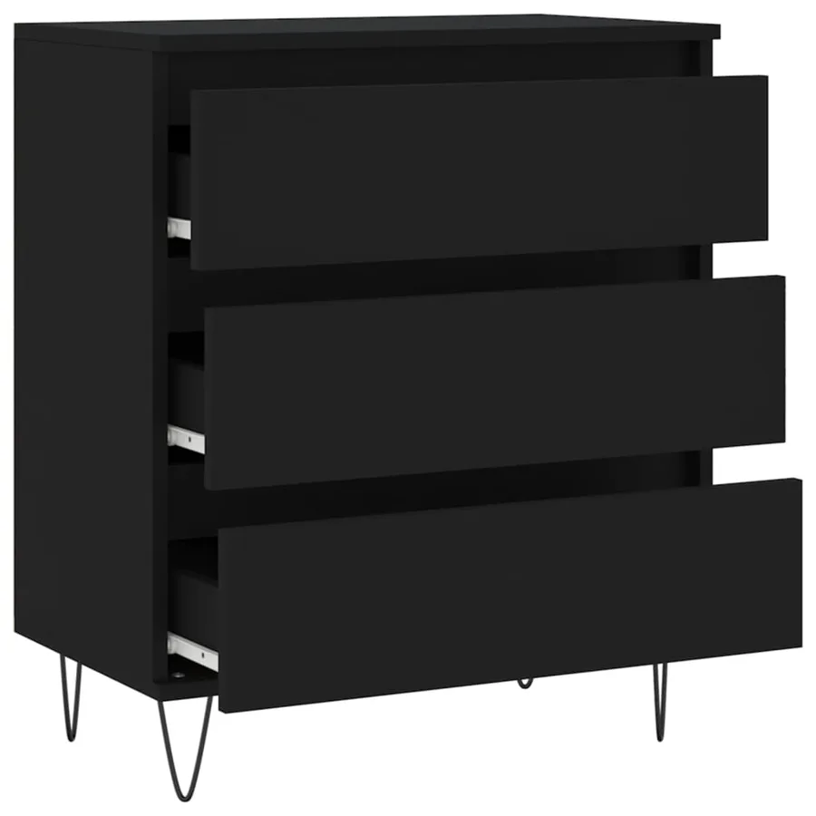 Buffet Noir 60x35x70 cm Bois d'ingénierie - 6