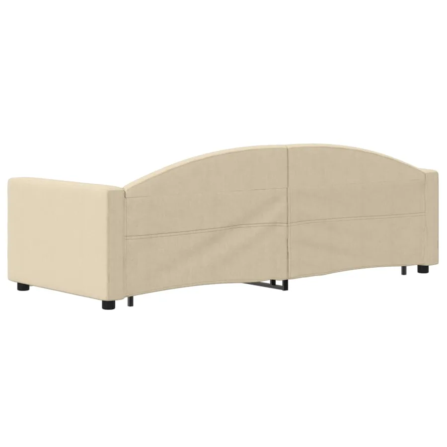 Lit de jour avec gigogne sans matelas crème 80x200 cm - 5