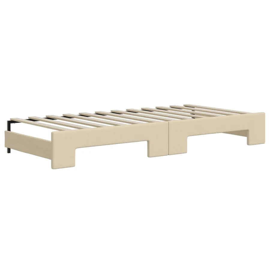 Lit de jour avec gigogne sans matelas crème 80x200 cm - 8