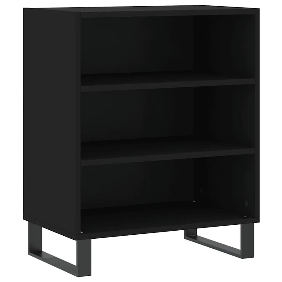 Buffet noir 57x35x70 cm bois d’ingénierie - 2