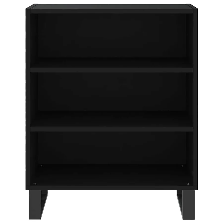 Buffet noir 57x35x70 cm bois d’ingénierie - 4