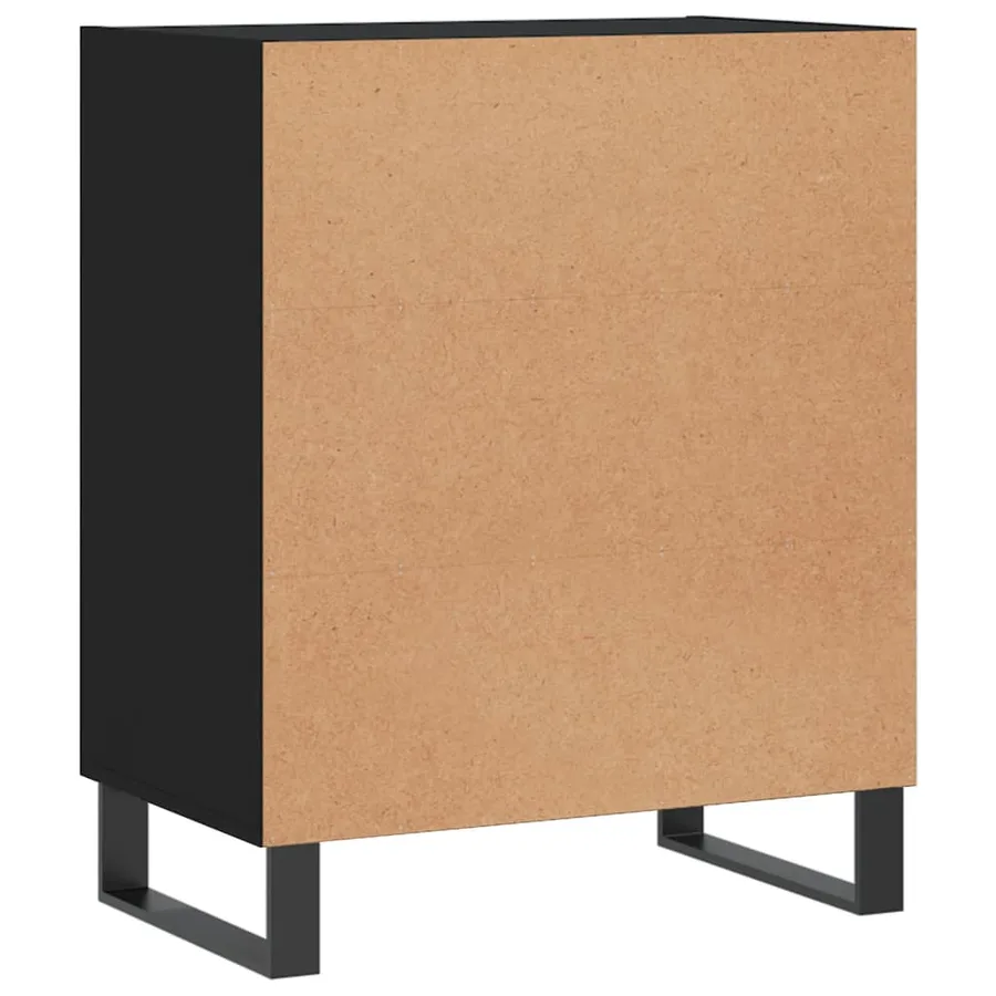 Buffet noir 57x35x70 cm bois d’ingénierie - 6