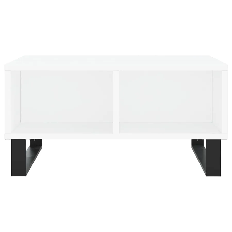 Table basse blanc 60x60x30 cm bois d'ingénierie - 4