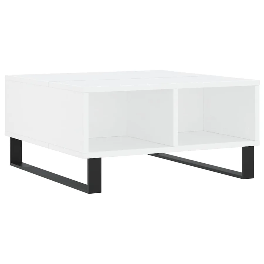 Table basse blanc 60x60x30 cm bois d'ingénierie - 6