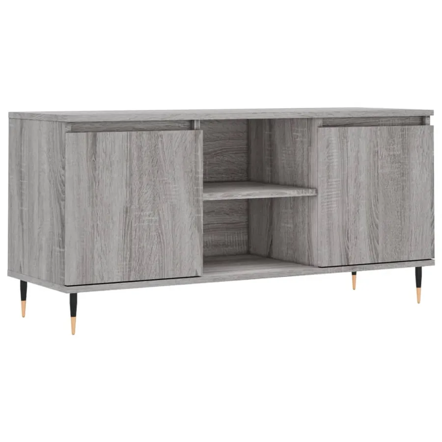 Meuble TV sonoma gris 104x35x50 cm bois d'ingénierie - 2
