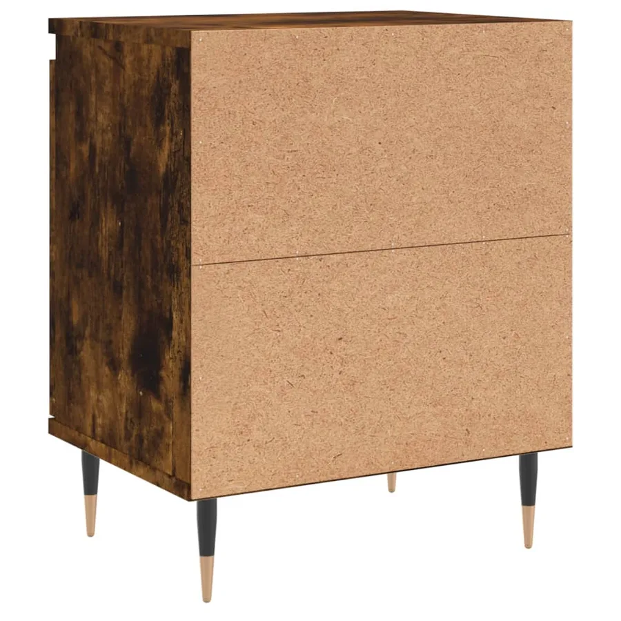 Tables de chevet 2 pcs chêne fumé 40x30x50 cm bois d'ingénierie - 8