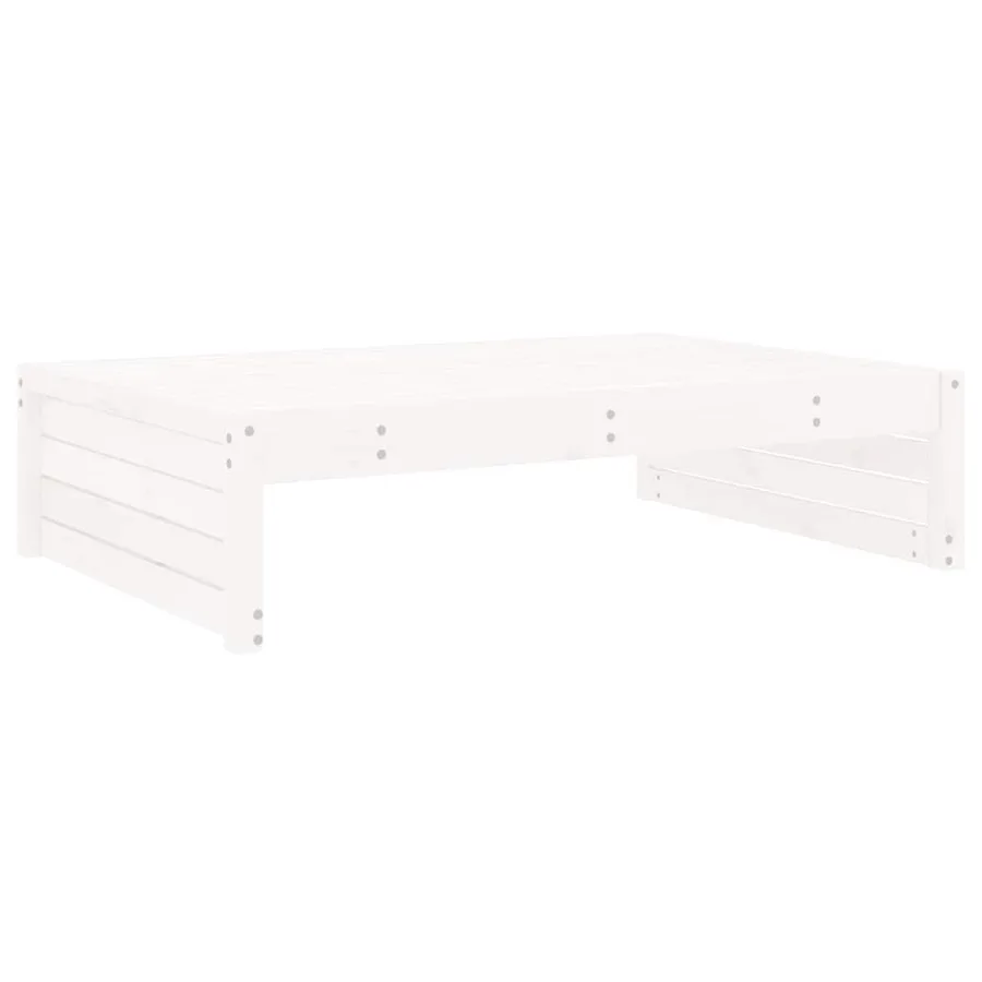 Repose-pied de jardin 120x80 cm blanc bois de pin massif - 4