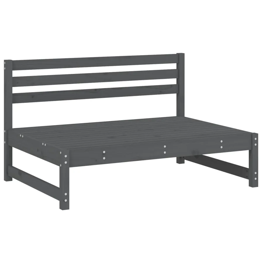 Canapé central 120x80 cm gris bois de pin massif - 3