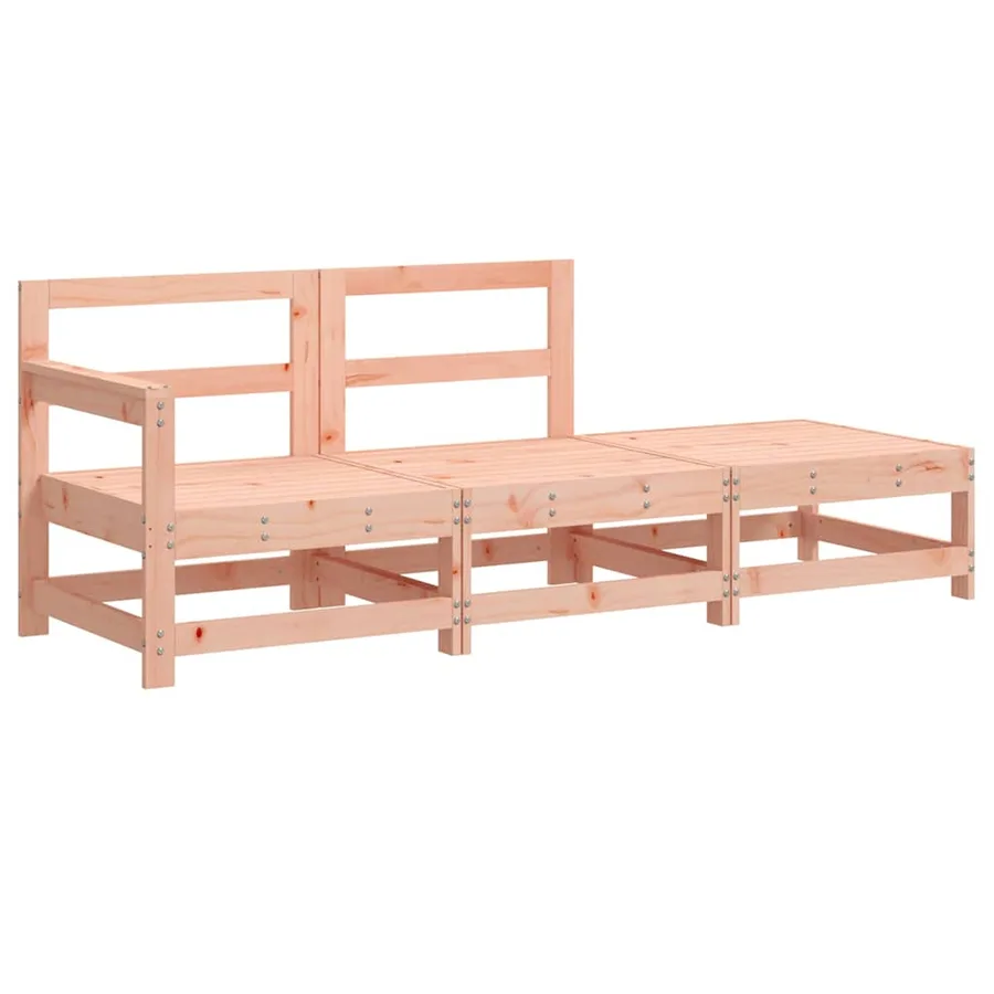 Salon de jardin 3 pcs avec coussins bois massif douglas - 3
