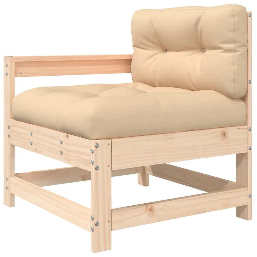 Chaises de jardin avec coussins lot de 2 bois de pin massif - 4