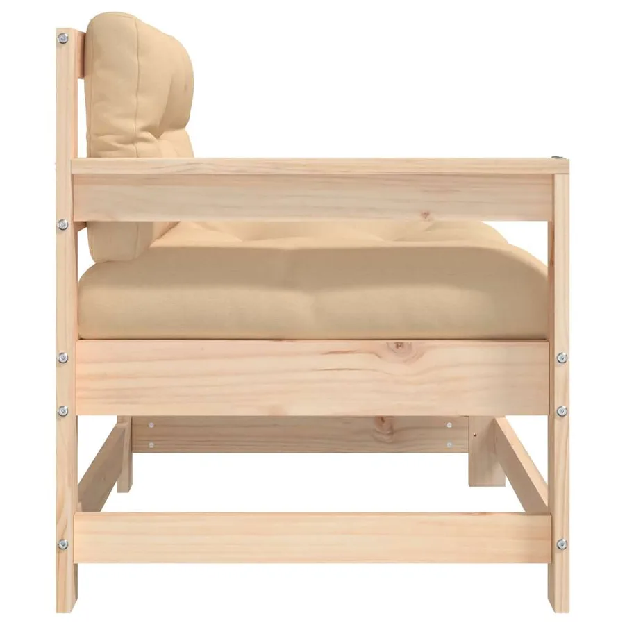 Chaises de jardin avec coussins lot de 2 bois de pin massif - 7