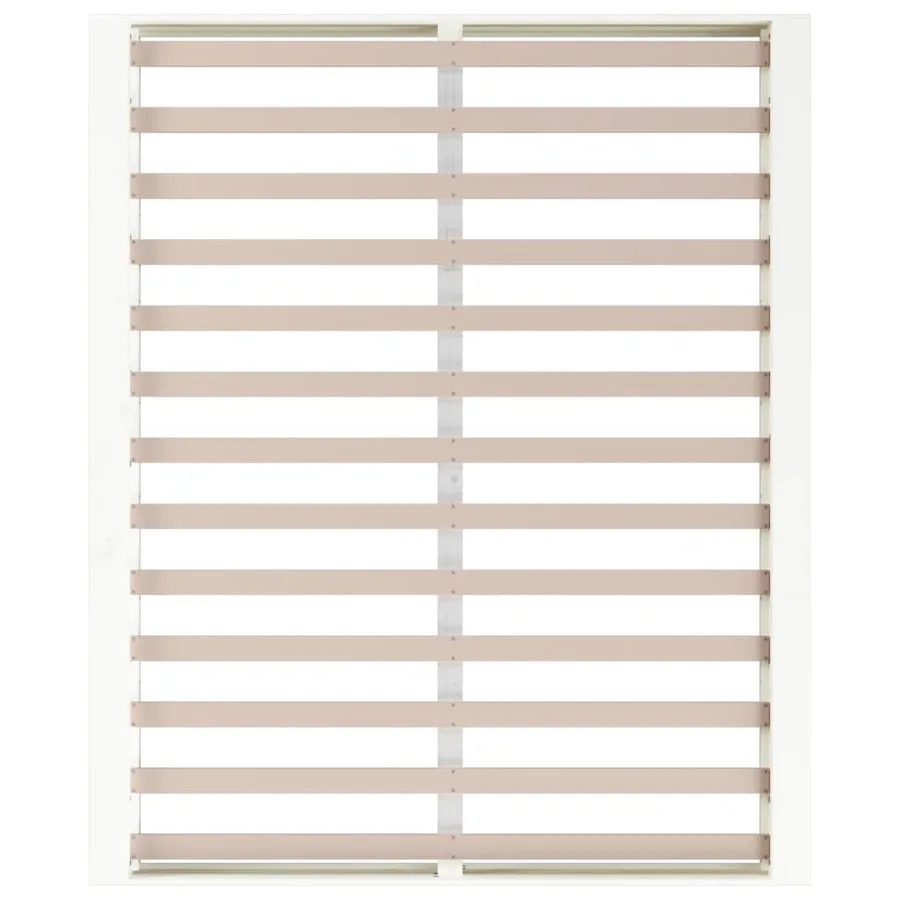 Cadre de lit sans matelas blanc 140x200 cm bois massif - 6