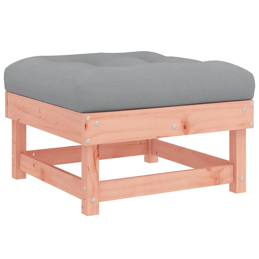 Repose-pied de jardin avec coussin bois massif douglas - 2