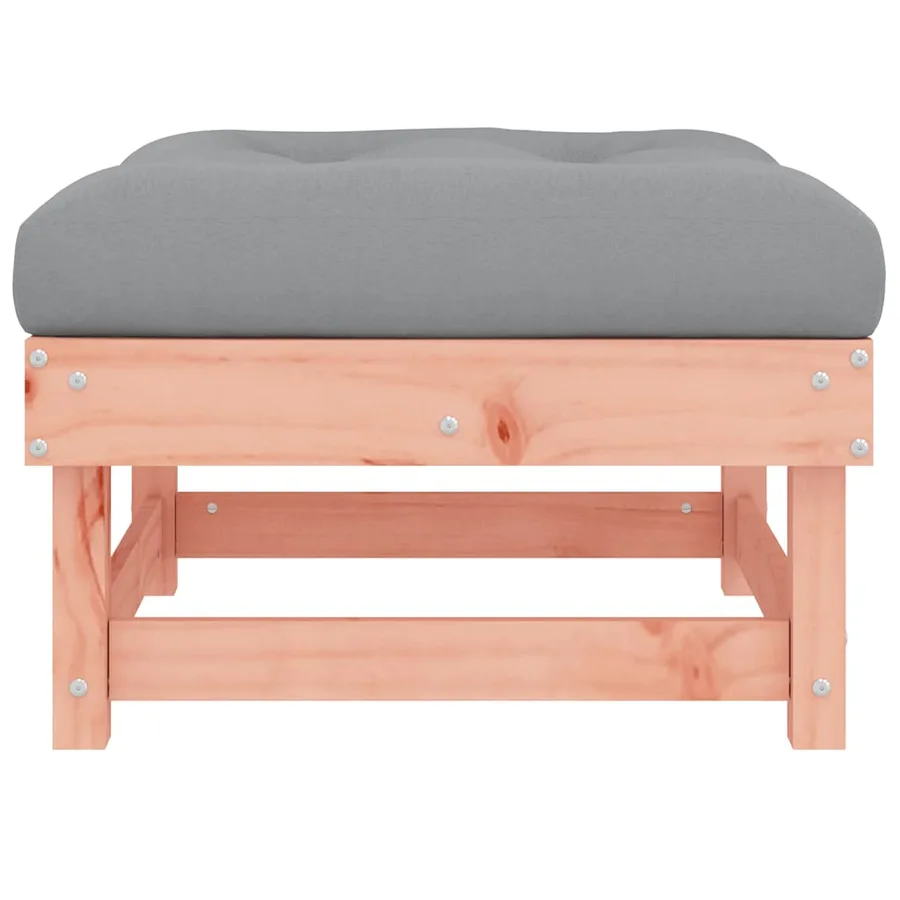 Repose-pied de jardin avec coussin bois massif douglas - 4