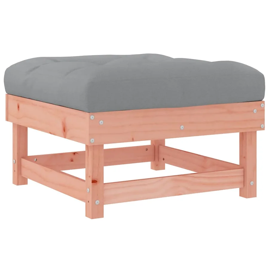Repose-pied de jardin avec coussin bois massif douglas - 6