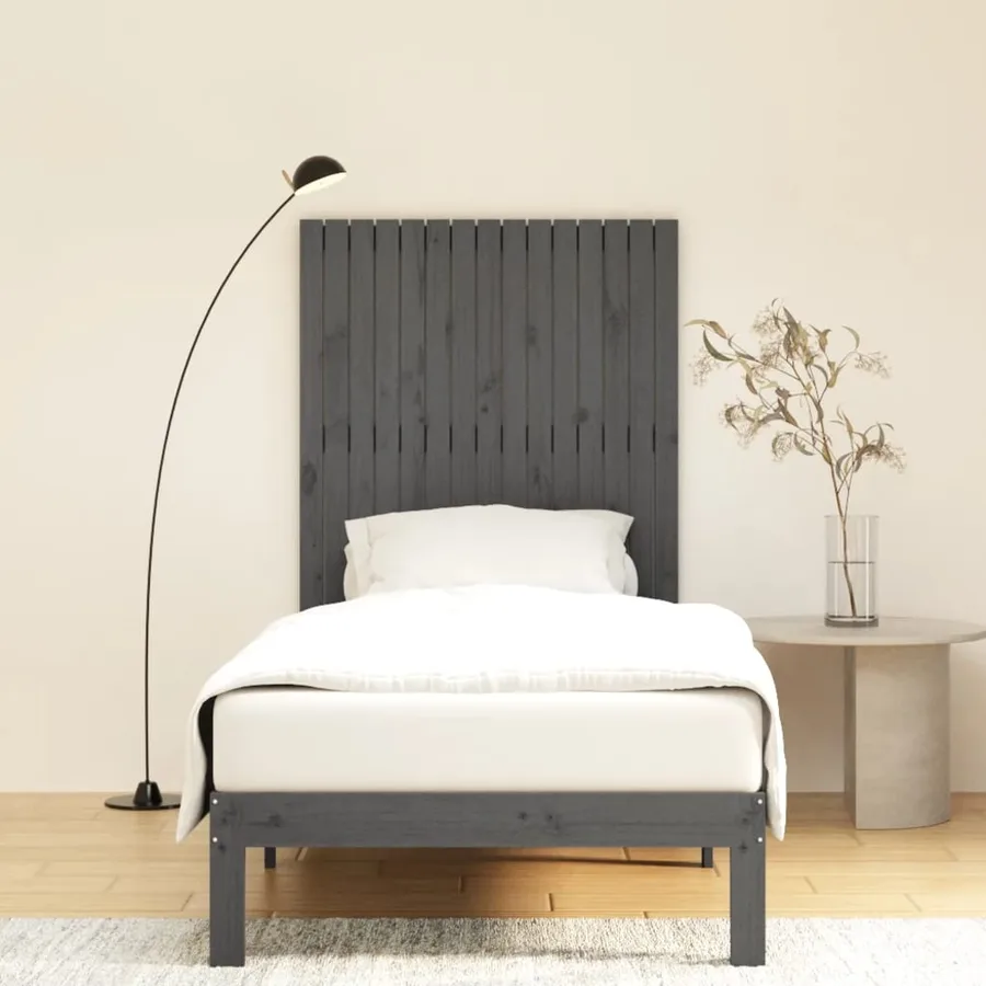Tête de lit murale Gris 95,5x3x110 cm Bois massif de pin - 3