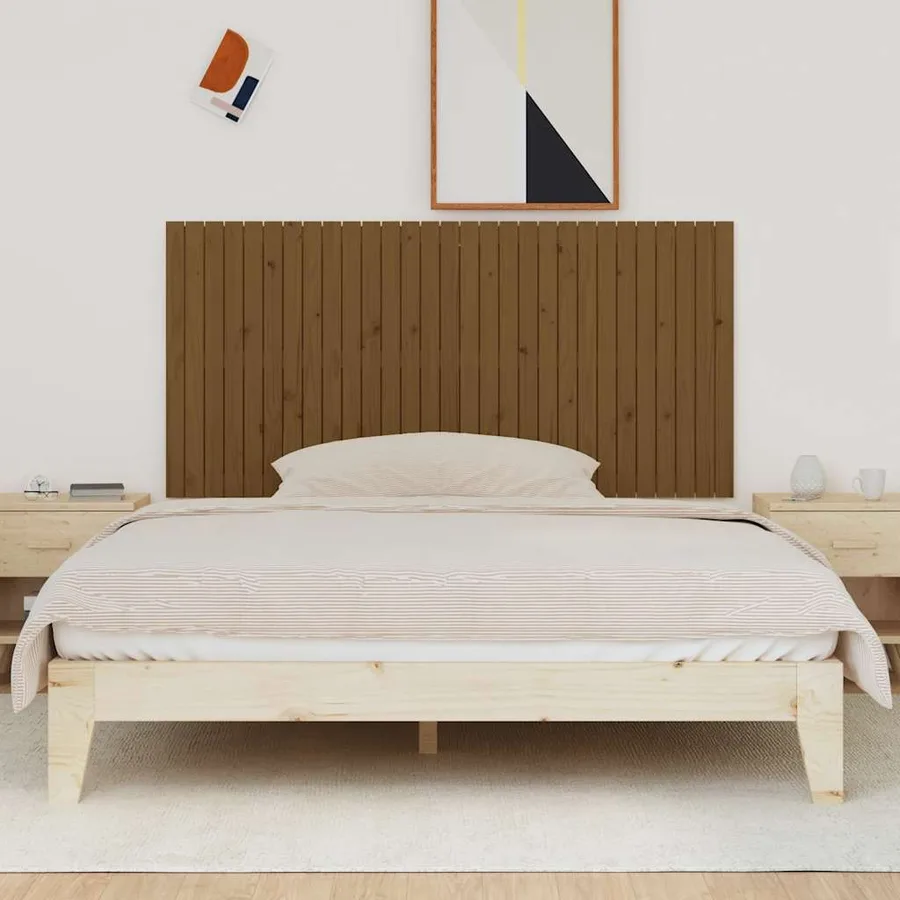 Tête de lit murale Marron miel 185x3x90 cm Bois massif de pin - 3