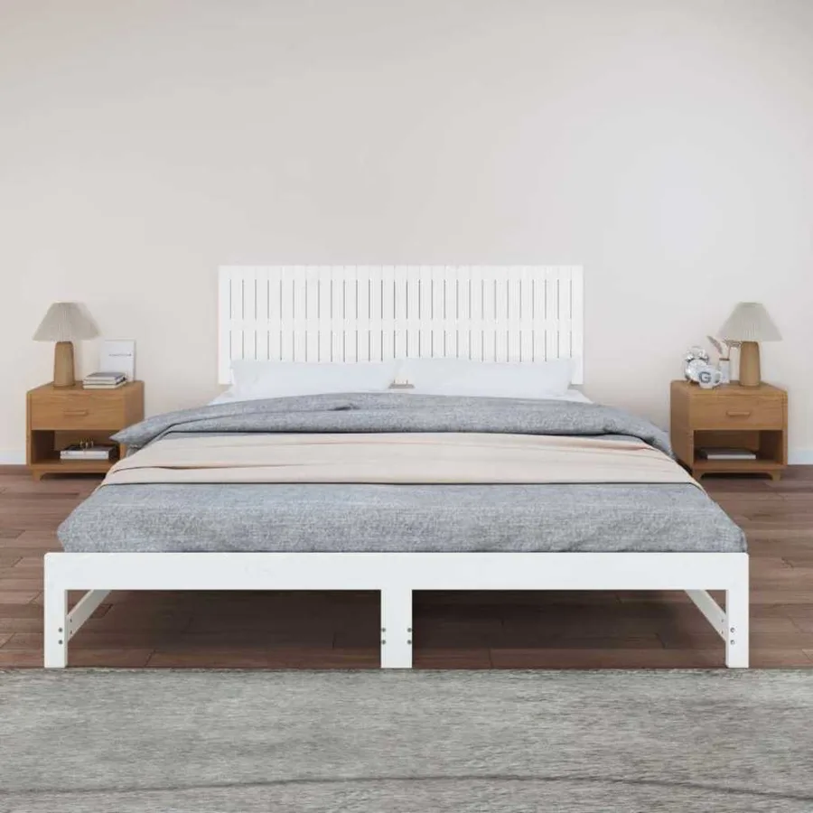Tête de lit murale Blanc 185x3x60 cm Bois massif de pin - 3