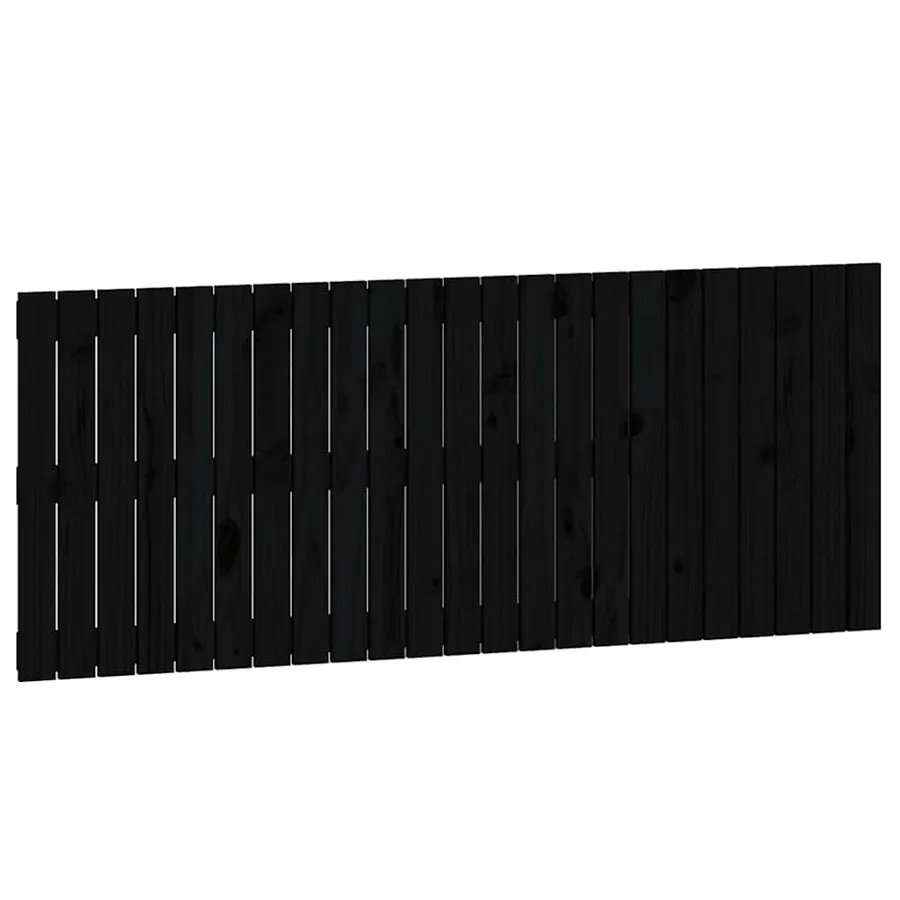 Tête de lit murale Noir 147x3x60 cm Bois massif de pin - 2