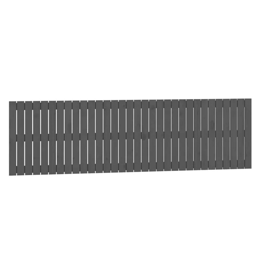Tête de lit murale Gris 204x3x60 cm Bois massif de pin - 2