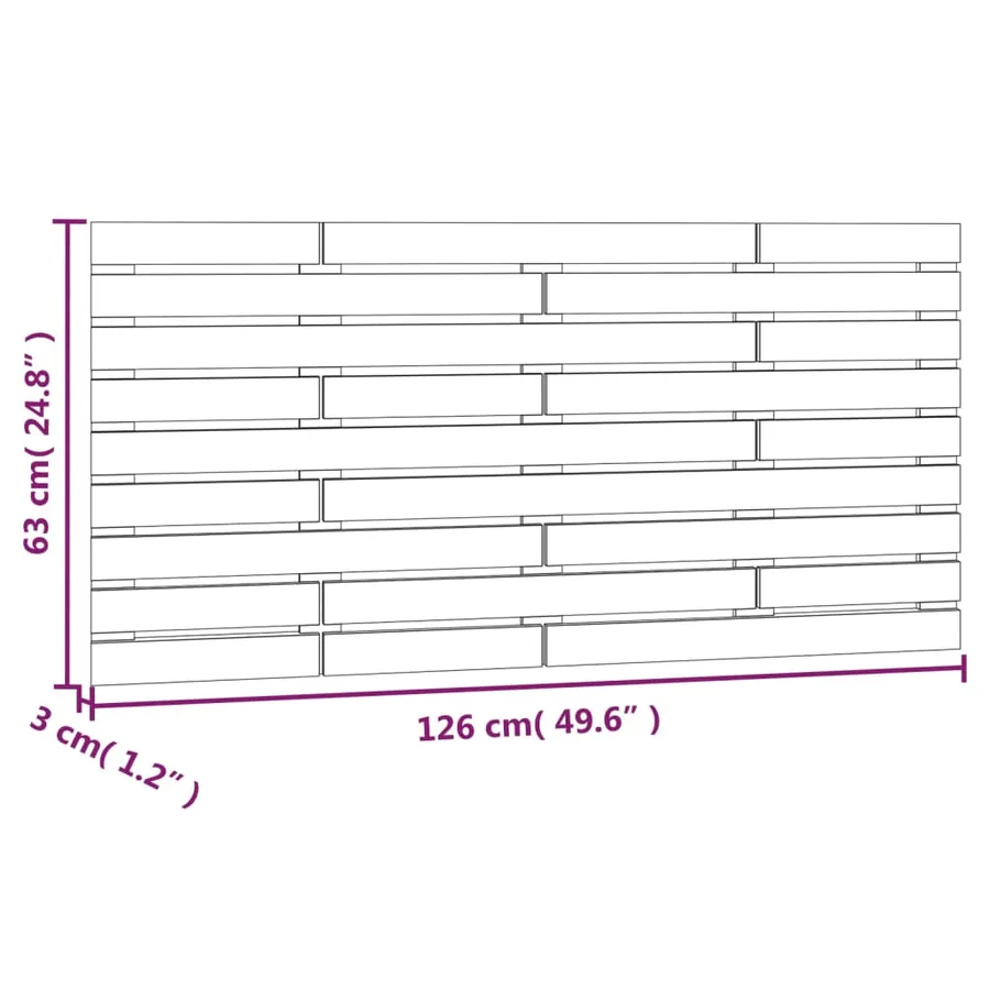 Tête de lit murale Blanc 126x3x63 cm Bois massif de pin - 8