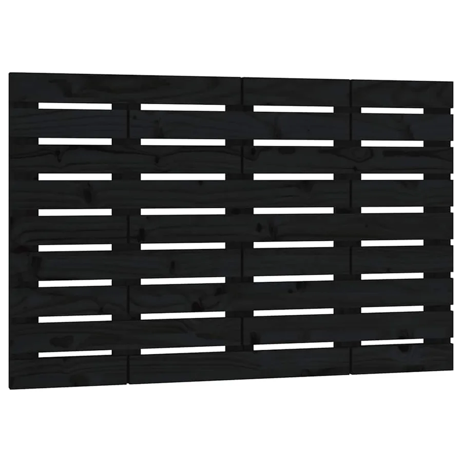 Tête de lit murale Noir 106x3x63 cm Bois massif de pin - 2