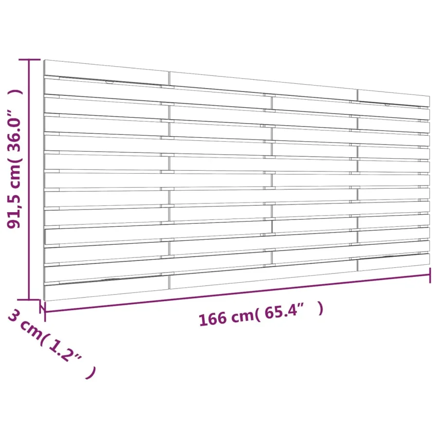 Tête de lit murale Blanc 166x3x91,5 cm Bois massif de pin - 8