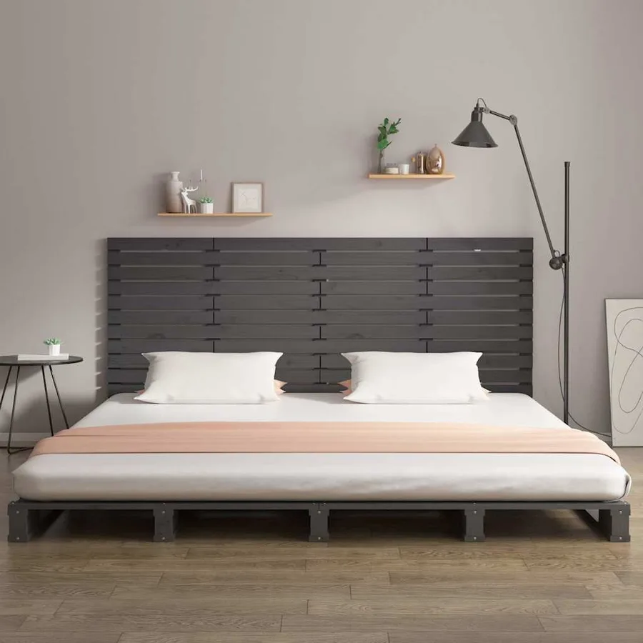 Tête de lit murale Gris 156x3x91,5 cm Bois massif de pin - 3