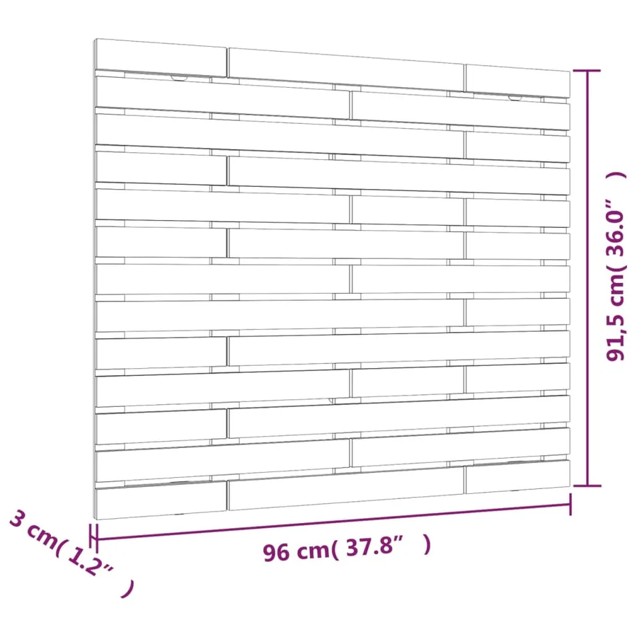 Tête de lit murale 96x3x91,5 cm Bois massif de pin - 8