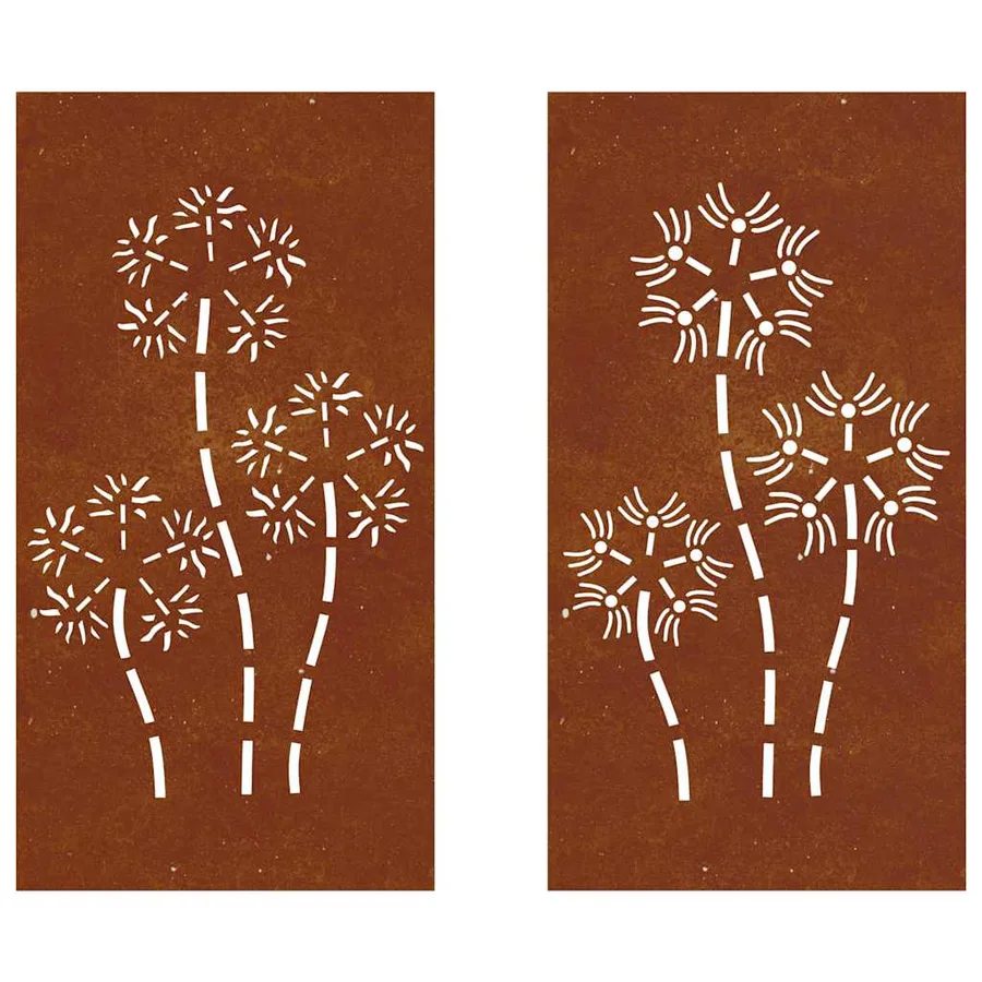 Décorations murales de jardin 2pcs 105x55 cm design de fleur - 5