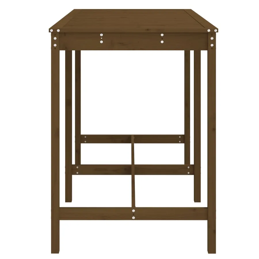 Table de jardin marron miel 159,5x82,5x110cm bois massif de pin - 5
