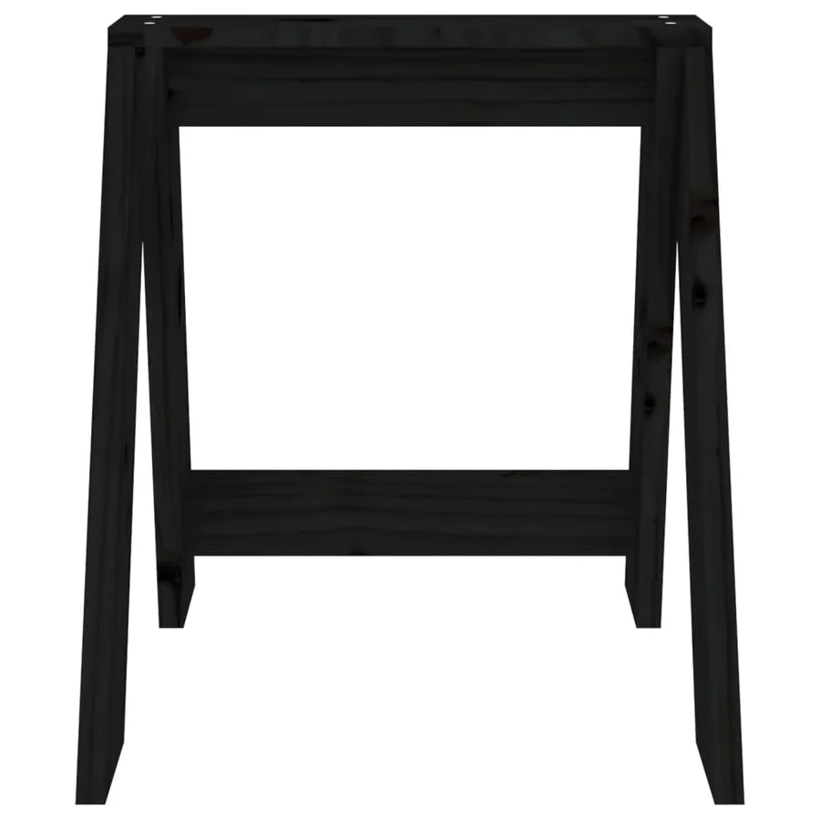Tabourets lot de 2 noir 40x40x45 cm bois massif de pin - 6
