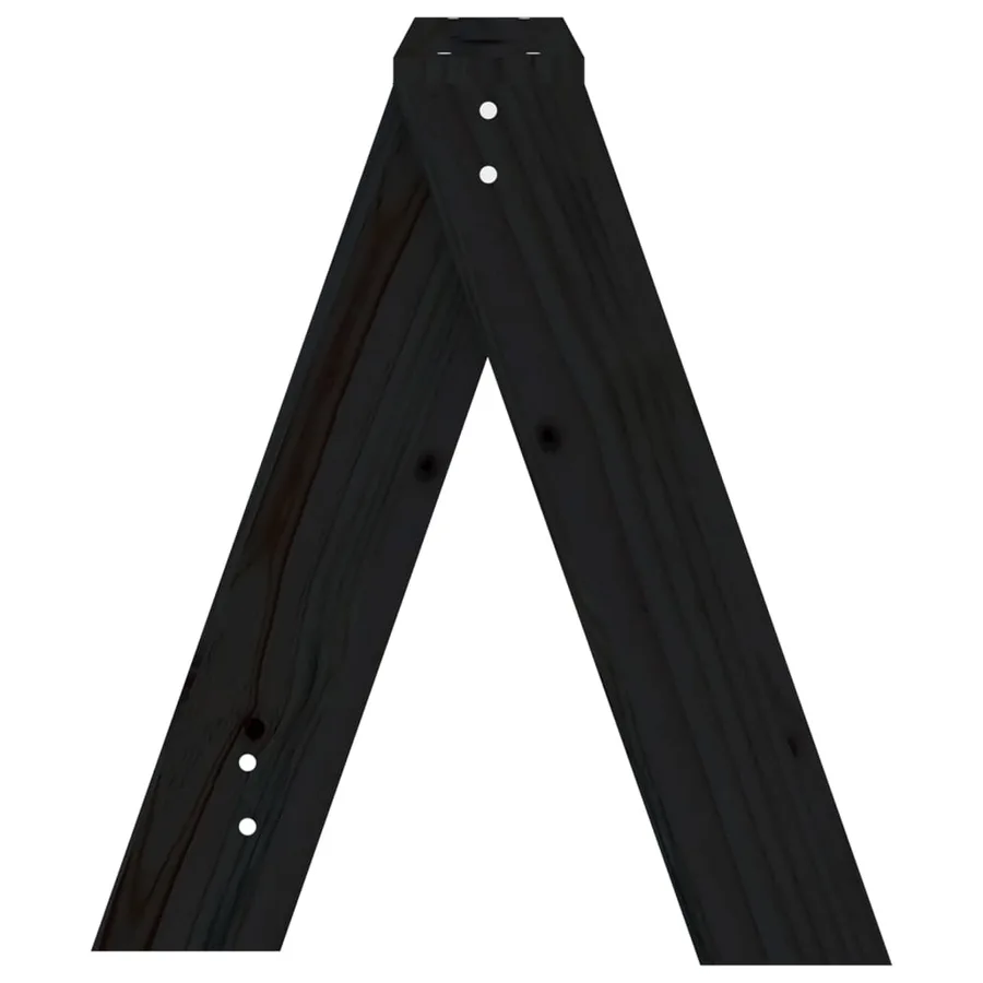 Tabourets lot de 2 noir 40x40x45 cm bois massif de pin - 7
