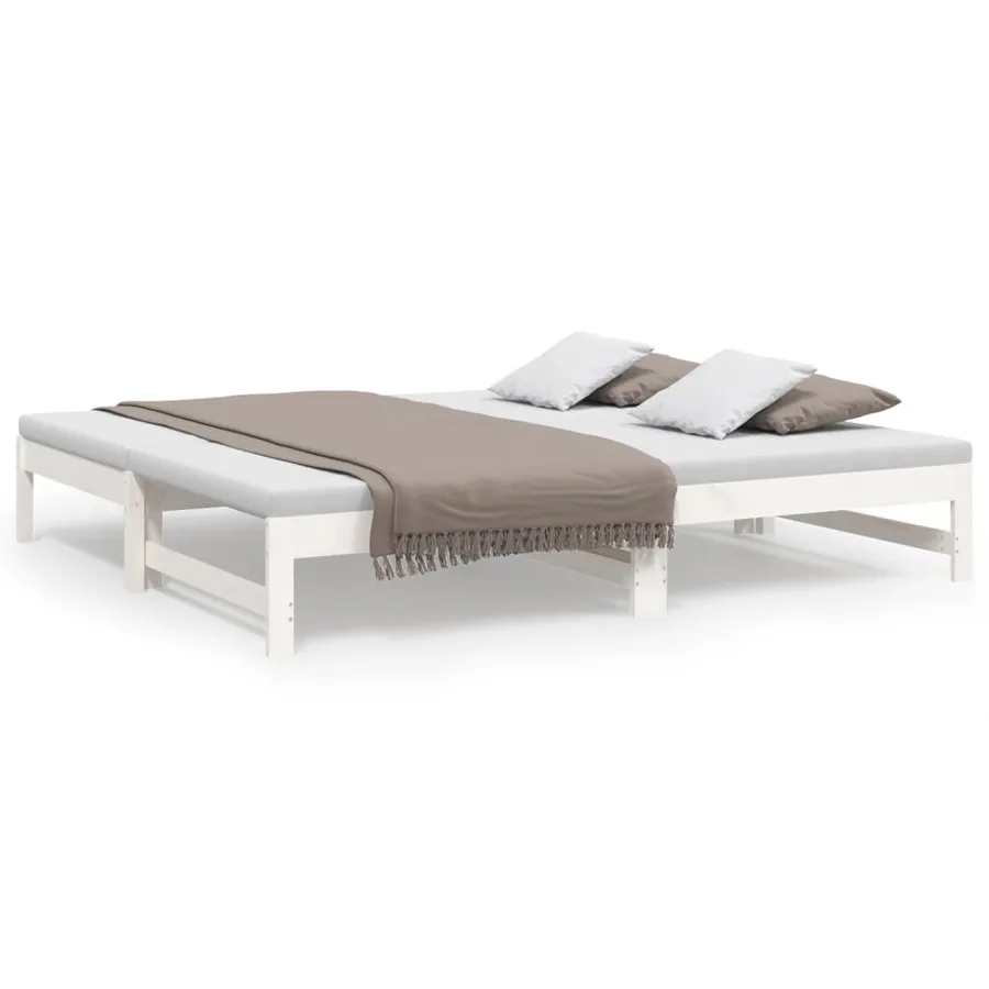Lit coulissant sans matelas blanc 2x(75x190) cm - 2