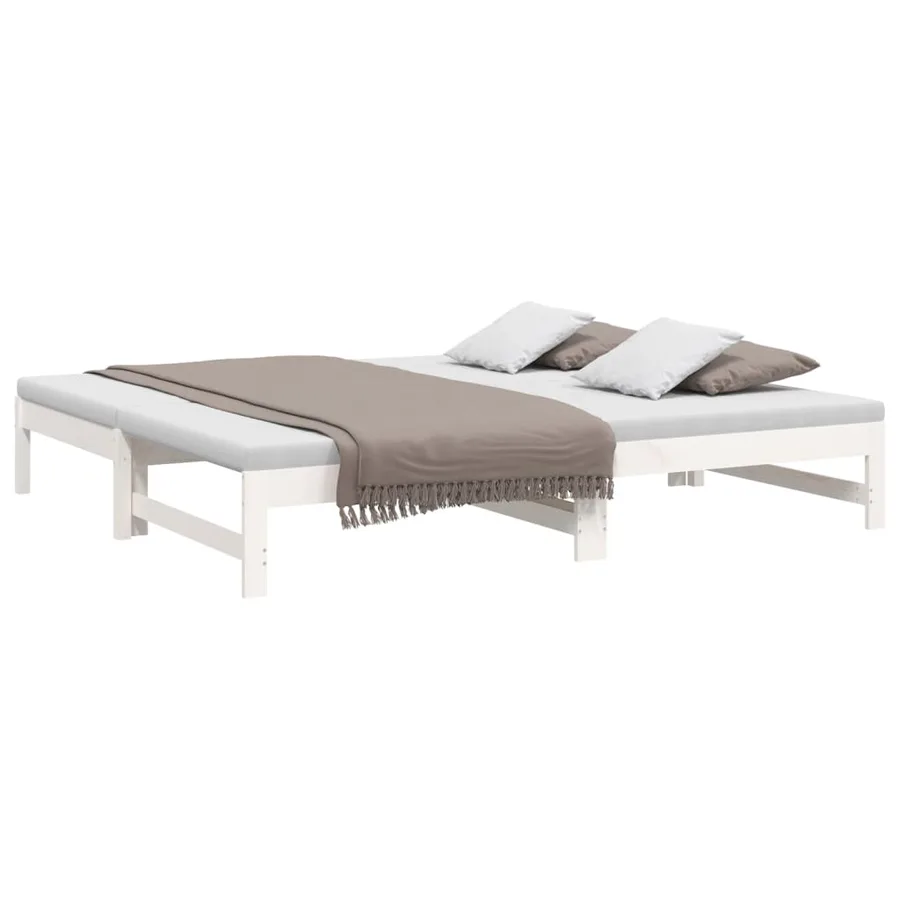 Lit coulissant sans matelas blanc 2x(75x190) cm - 3
