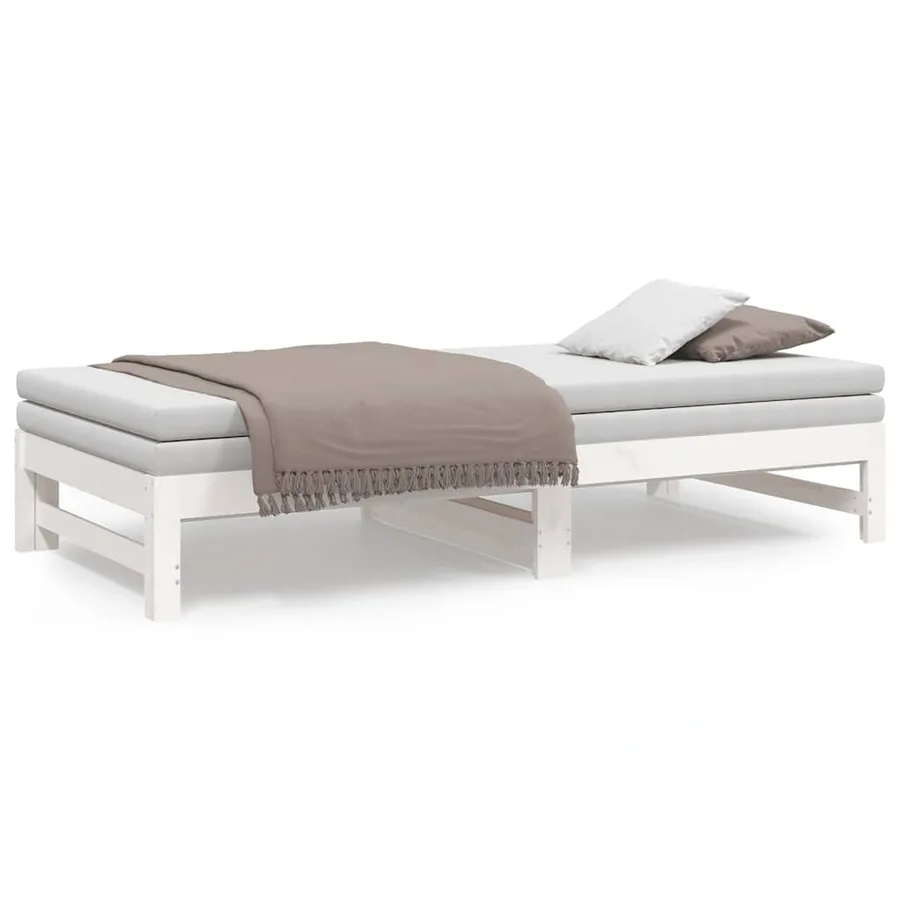 Lit coulissant sans matelas blanc 2x(75x190) cm - 5