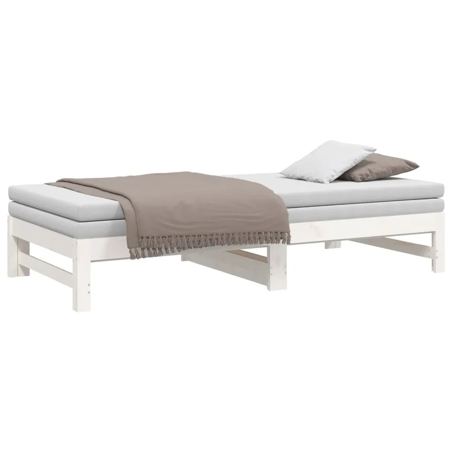 Lit coulissant sans matelas blanc 2x(75x190) cm - 6