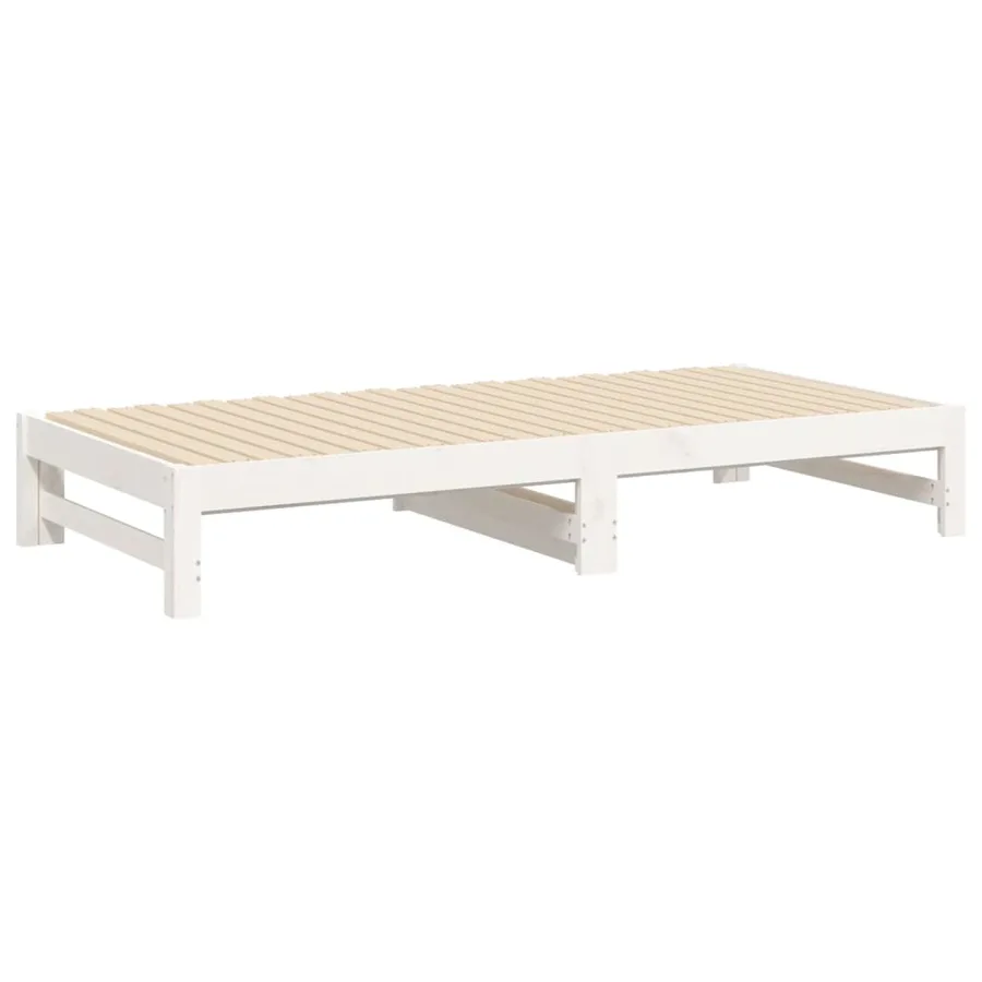Lit coulissant sans matelas blanc 2x(75x190) cm - 8