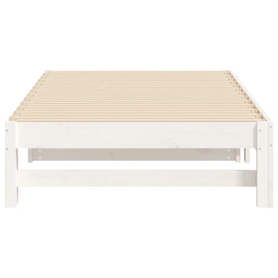 Lit coulissant sans matelas blanc 2x(75x190) cm - 9