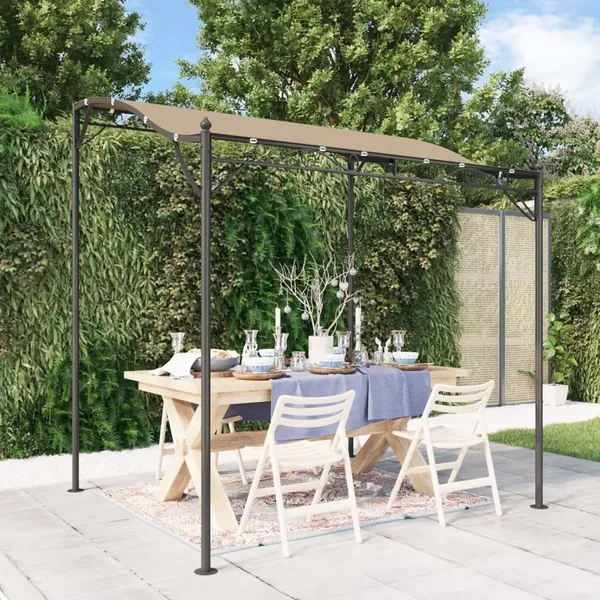 Auvent taupe 2x2,3 m 180 g/m² tissu et acier