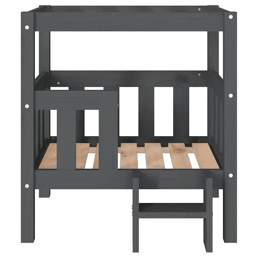 Lit pour chien Gris 65,5x50,5x70 cm Bois de pin solide - 5