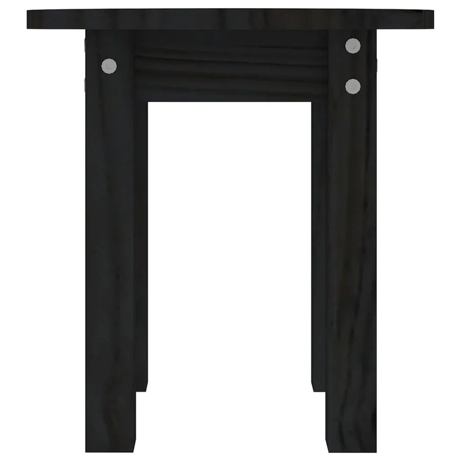 Table basse Noir Ø 35x35 cm Bois massif de pin - 5