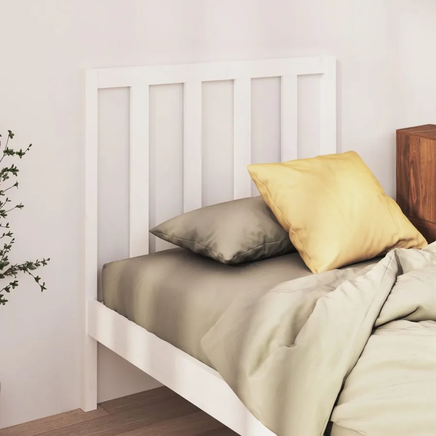 Tête de lit Blanc 95x4x100 cm Bois massif de pin