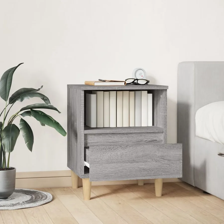 Table de chevet Sonoma gris 40x35x50 cm - 3