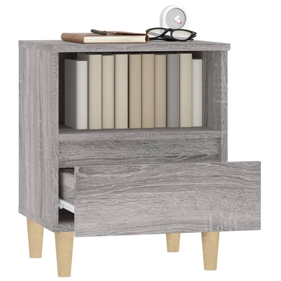 Table de chevet Sonoma gris 40x35x50 cm - 5