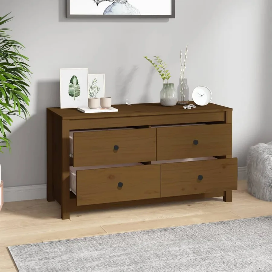 Armoire latérale Marron Miel 100x40x54 cm Bois de pin massif - 6