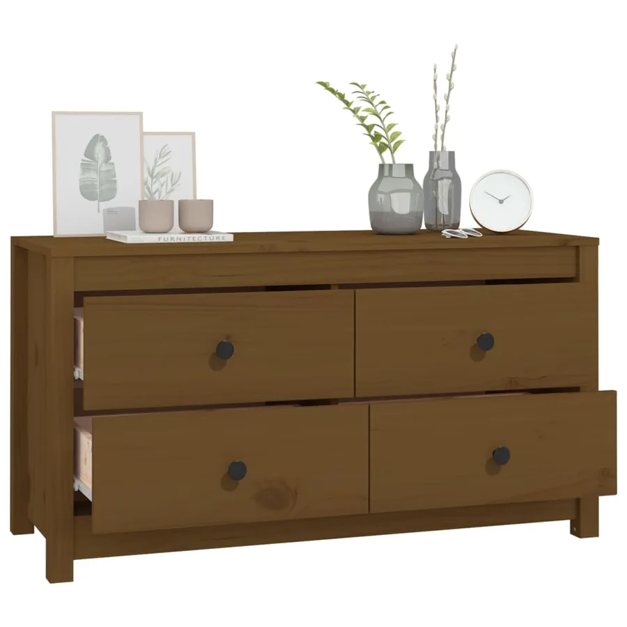 Armoire latérale Marron Miel 100x40x54 cm Bois de pin massif - 7